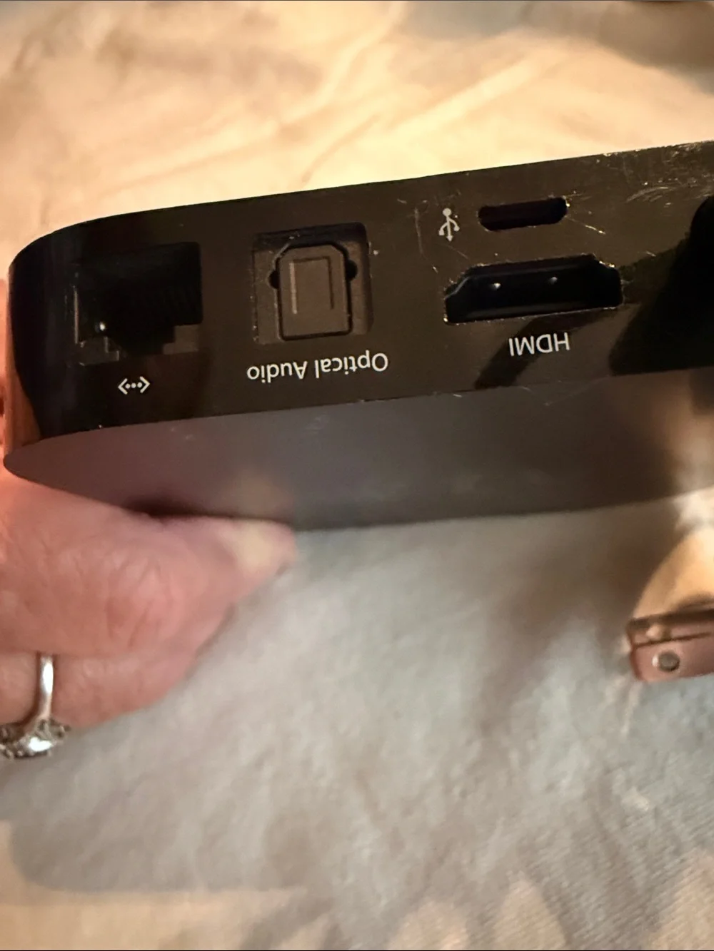 Apple 2nd gen TV Media Streamer - Black with Silver Remote. A1378